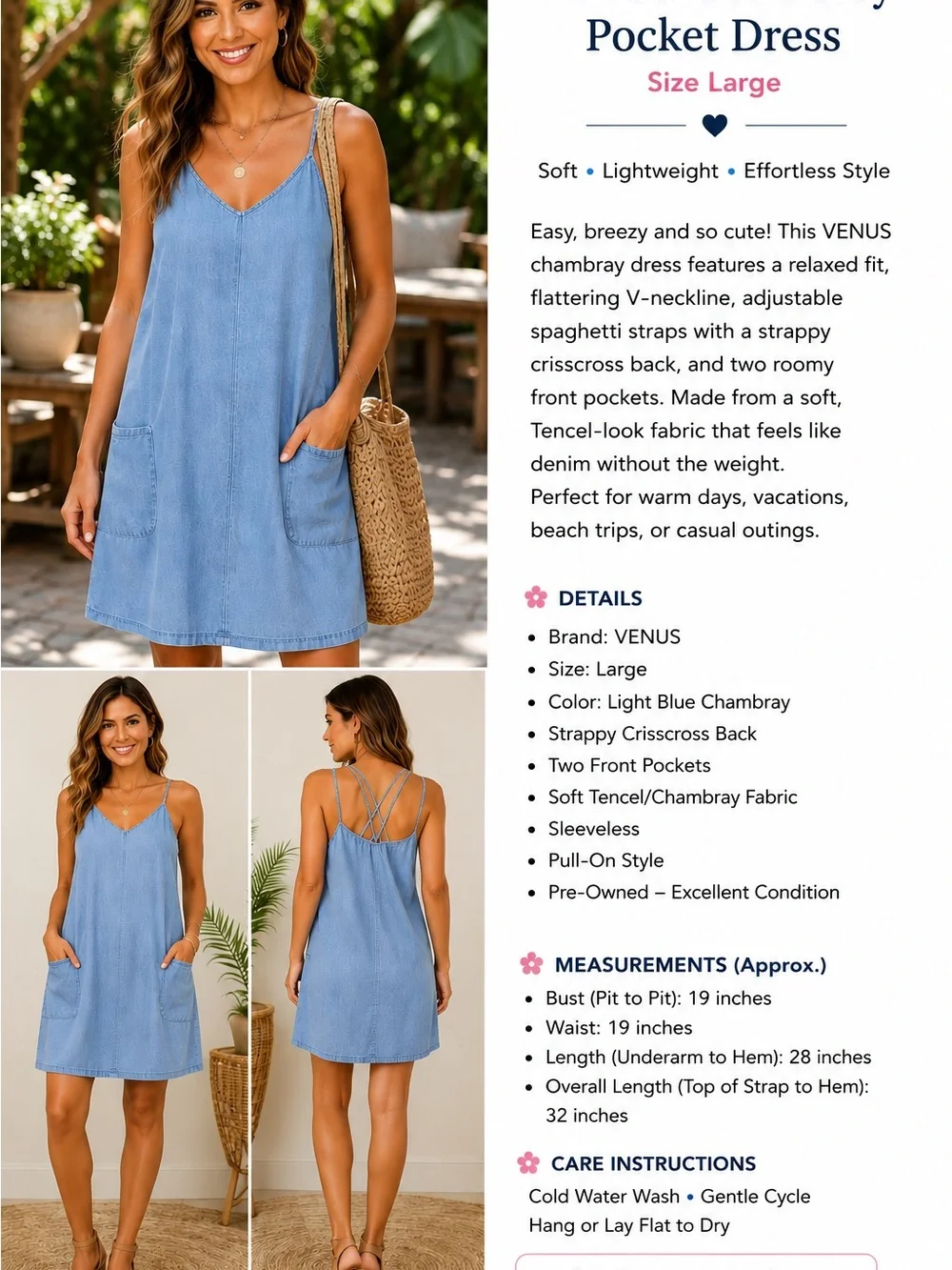 VENUS Chambray Shift Dress
Women’s - Picture 2 of 4